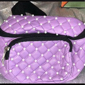 Small Purple Pearl Waist Bag